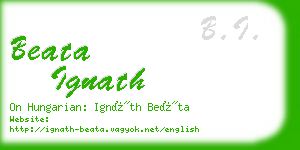 beata ignath business card